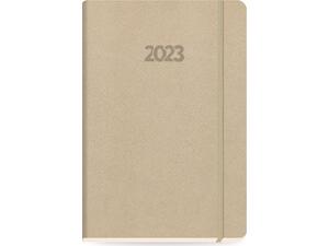 Ημερολόγιο ημερήσιο The Writing Fields Moments 3580 17x24cm 2023 με λάστιχο με soft εξώφυλλο και ανάγλυφη υφή μπεζ